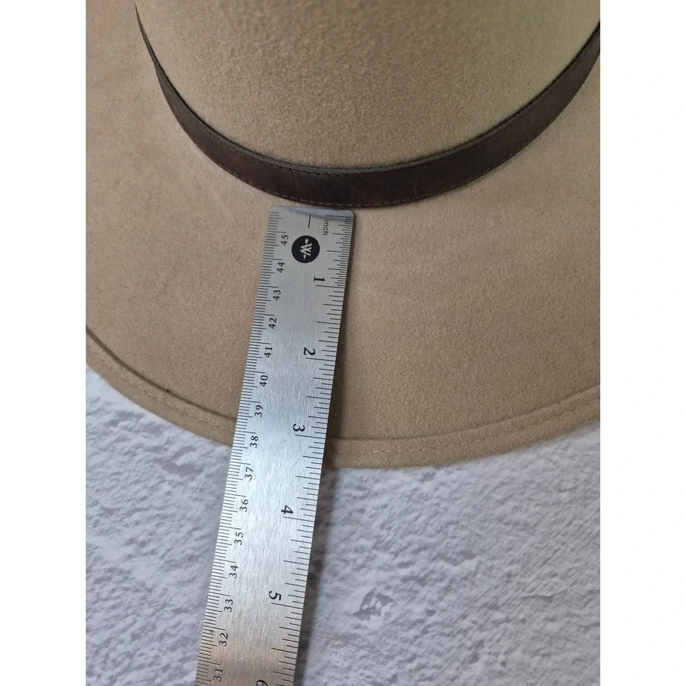 John Blair Mens 100% Wool Felt Fedora Hat Leather Band Feather Made in USA Large